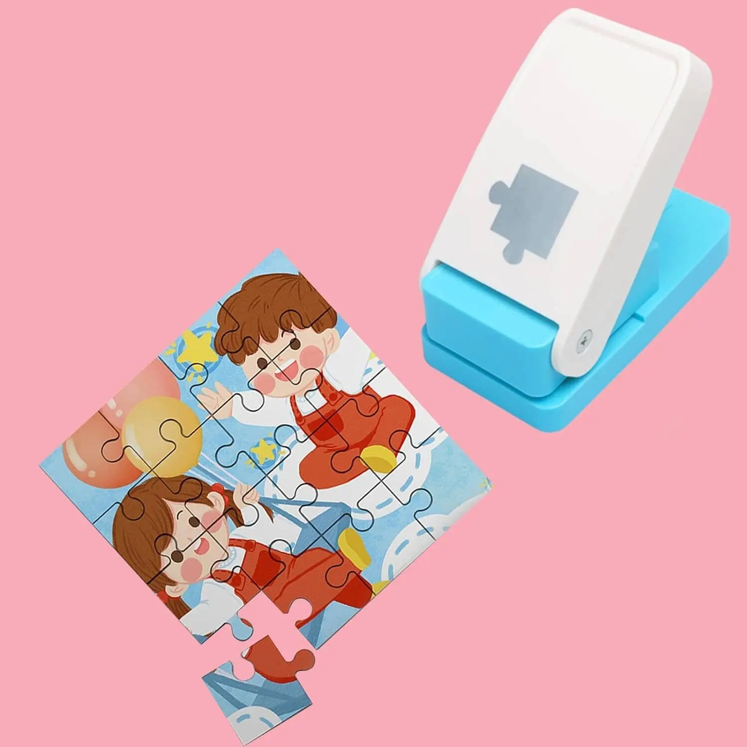 DIY Handmade Puzzle Punching Machine DIY Children Intelligence Flower Punching Machine Children's Jigsaw Puzzle Making Machine