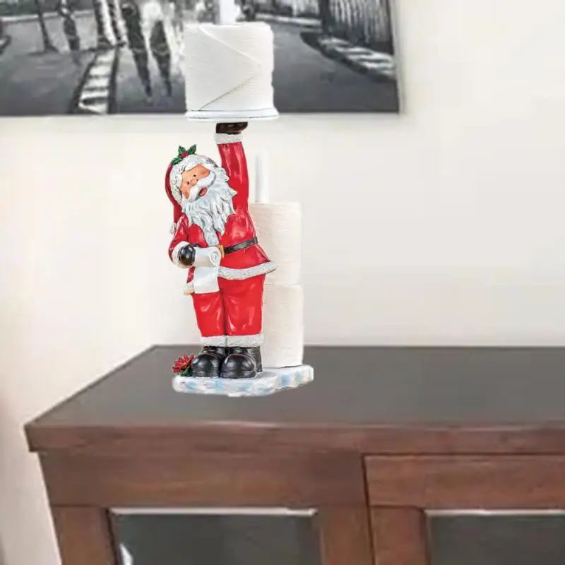 Christmas Santa Claus Toilet Paper Roll Holder Bathroom Kitchen Accessories Tissue Storage Stand Rack Roll Storage Bathroom Tool christmas storage box