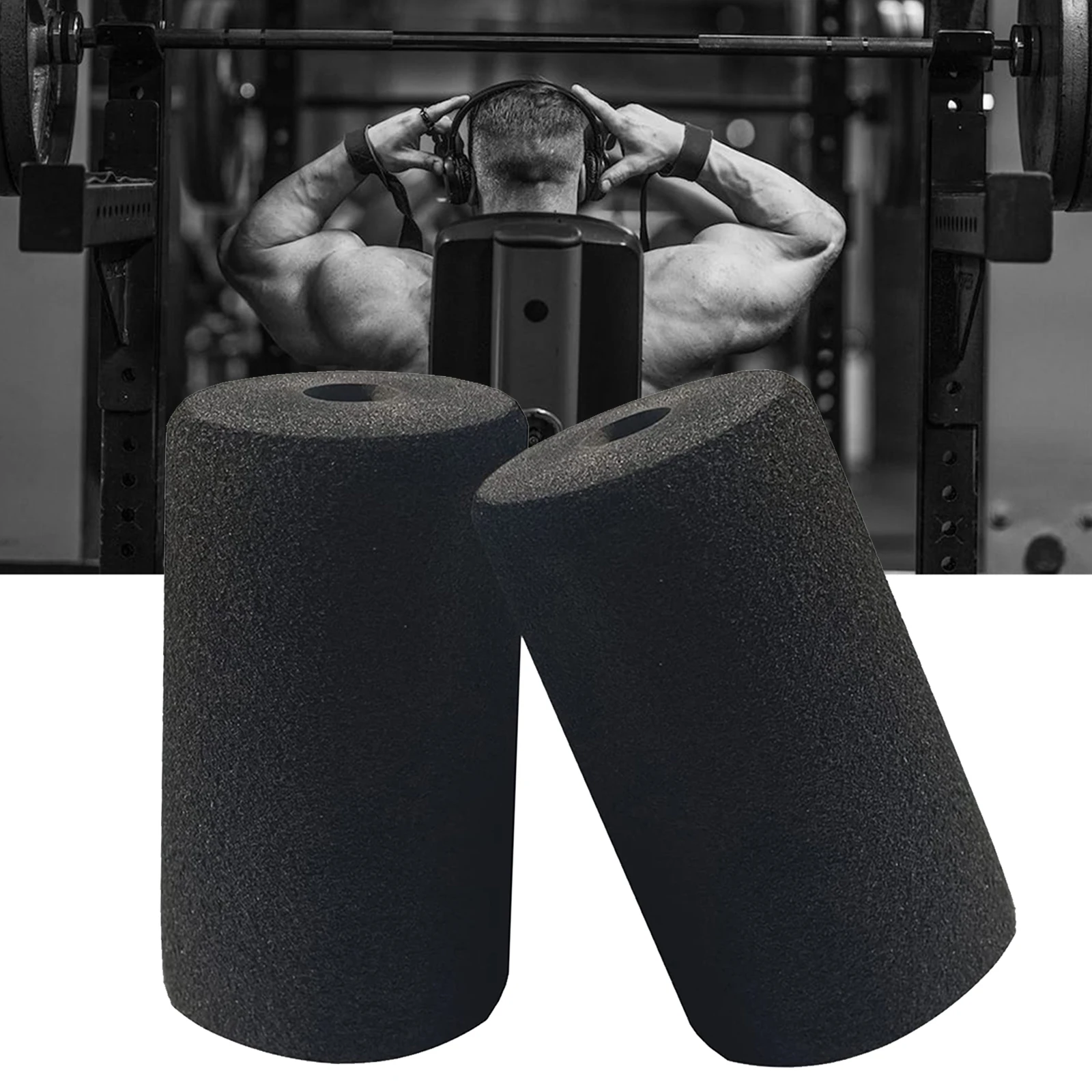 Description Picture 2 of item2Pcs Foot Foam Pads Rollers Replacement For Leg Extension For Weight Bench For Gym Exercise Machines Foot Foam Pads