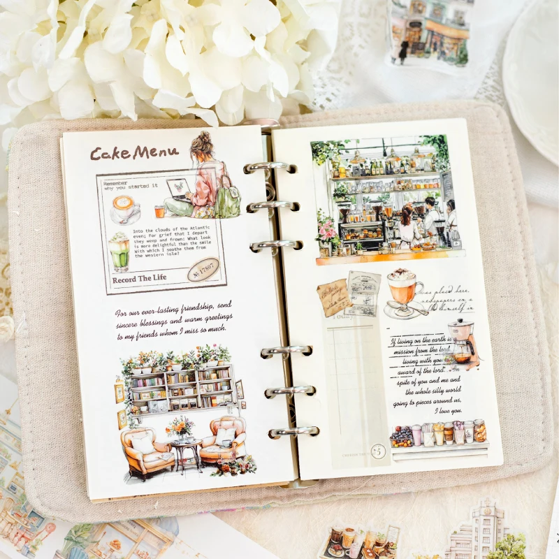 레트로 스트리트 뷰 70mm X 2m/롤 와시 테이프 메모리 조각화된 창의적 콜라주 DIY 스크랩북 재료 스티커