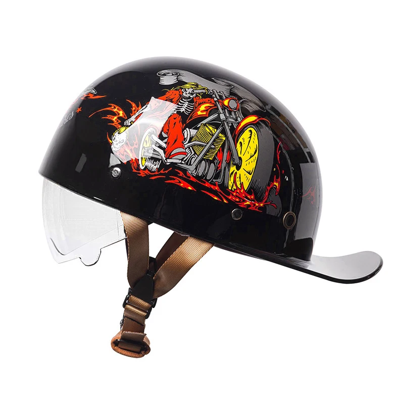 

Motorcycle Helmet Personality Capacete De Moto Helmet Riding Racing Motorbike Half Helmet Men Women Baseball Cap