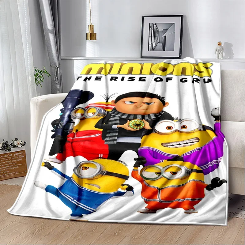 Kawaii Despicable Me Minions Soft Flannel Blankets,Throw Blanket Comfortable Blanket for Picnic Beds Sofa Home Bedroom Kid Cover 5