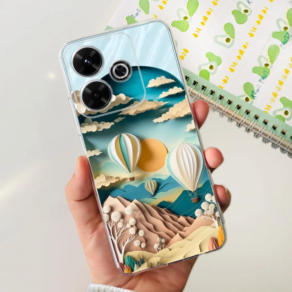 2024 Fashion Tulip Flower & Butterfly Soft Silicone Clear Phone Case