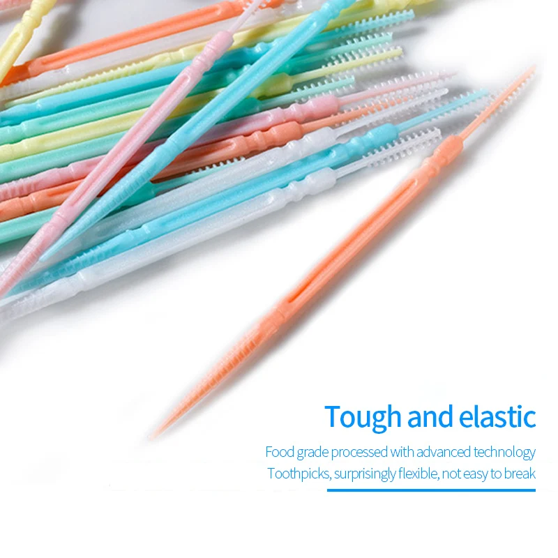 Description Picture 3 of item200pcs Silicone Interdental Brushes Super Soft Dental Cleaning Brush Teeth Care Dental Floss Toothpicks Oral Tool