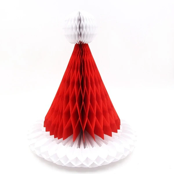 thumbnail image 1 of 1 colgante estéreo de árbol de Navidad/sombrero, adornos colgantes de panal de papel para decoración de fiestas navideñas, suministros para mesas navideñas, 1 of 5