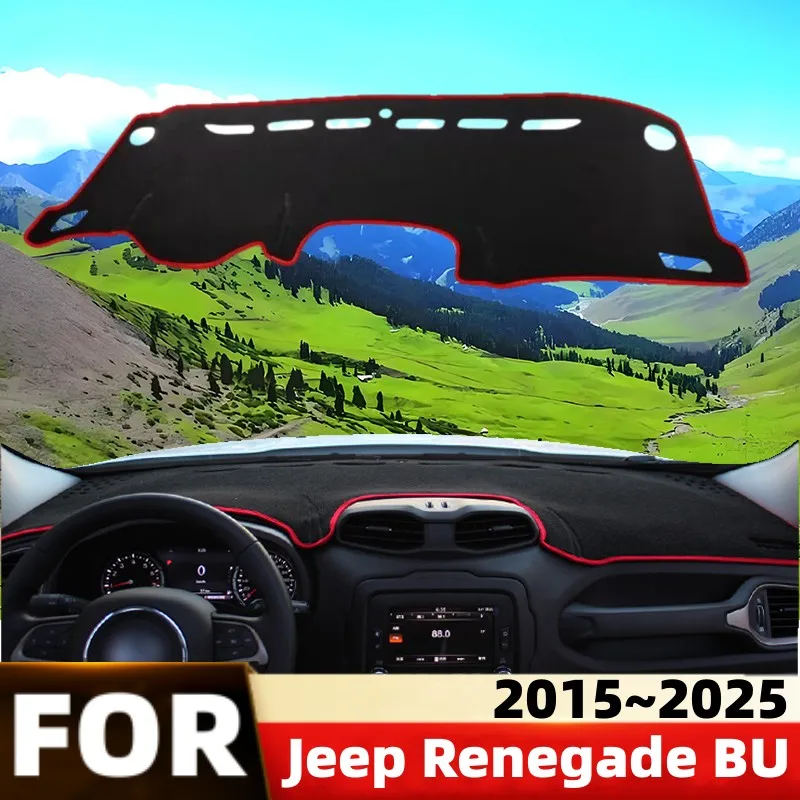 Für Jeep Renegade BU 2015-2025 Auto-Armaturenbrett-Abdeckmatte Sonnenschutz-Pad Instrumententafel-Teppiche Anti-UV Auto-Zubehör