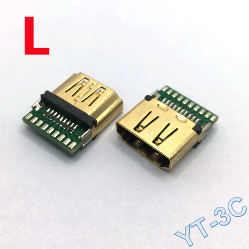 Nova Hdmi 20p Macho Plug Conector Hdmi Fêmea Tomada Jack Reparação Hdmi Substituição Placa Pcb Faça Você Mesmo Parte Conector Peças - Imagem 4