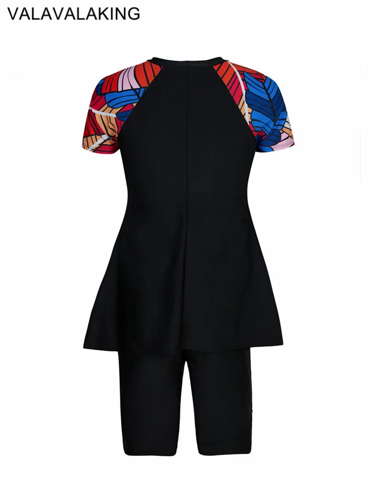 2024 Patchwork 2 Piece Plus Size Tankini Set Women Large Big Muslim Swimsuit High Waist Lady Swimwear Chubby Curvy Bathing Suit - Image 5