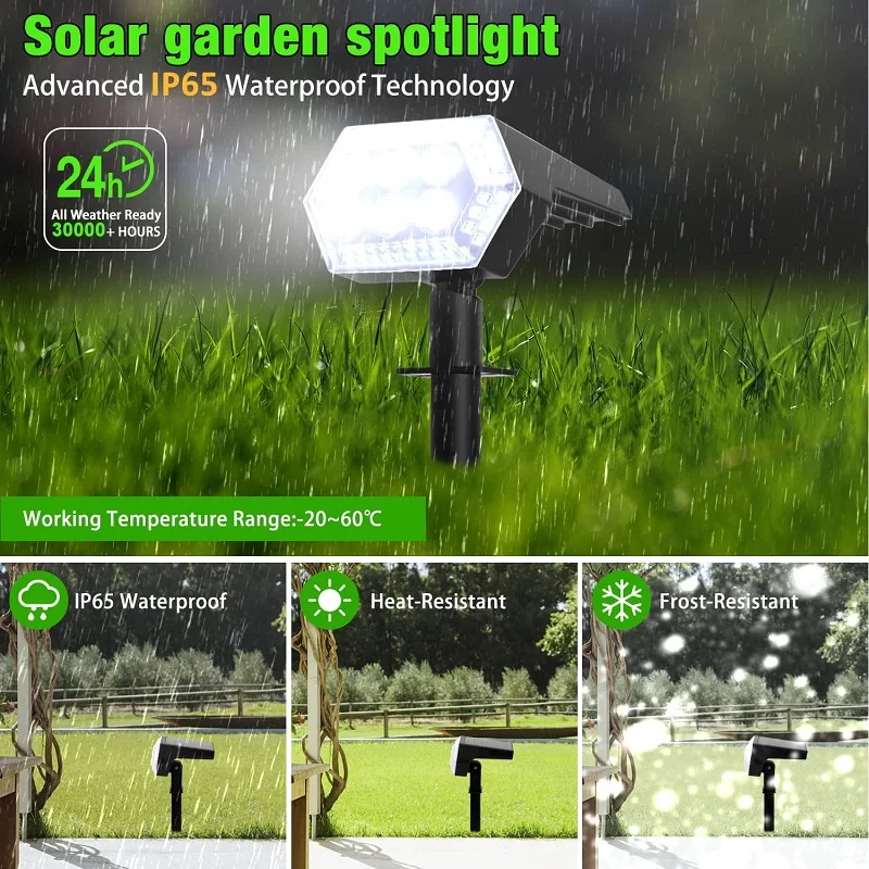 solar outside lights LED Solar Lawn Light Wall Lamp Outdoor Landscape SpotLights 3 Modes Waterproof for Garden Yard Deco Porch Pool Deck Lighting decorative solar lights