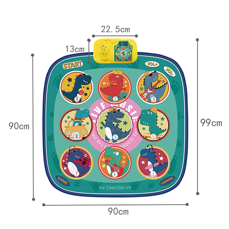 90x90cm Large Elecrtic Dancing Blanket with Lights Baby Play Mat Keyboard with 3 Game Modes Sport Toy Educational Toys for Kids 2