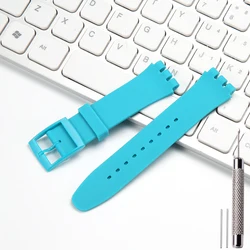 Silicone Watch Band for Women and Kids - Soft, Waterproof Replacement Strap with Tool (Turquoise blue)