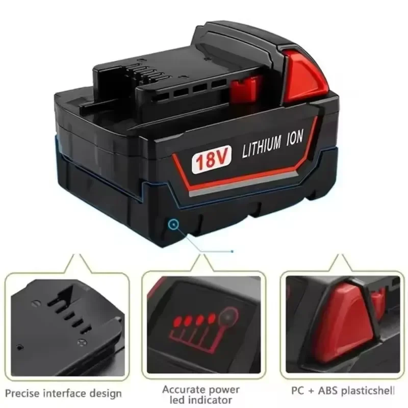 2025 New Original For Milwaukee M18 Power Tool Battery, Charger, BR, XC, 18V, 12000mAh M18B5, 48-11-1860, Built-in 21700 Battery 5