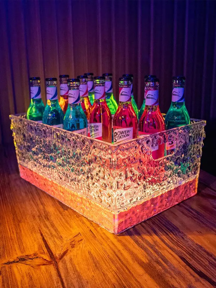 

Роскошная разноцветная уличная корзина для пива Ktv Bar, Прозрачный коктейль со льдом для шампанского, 12/24 бутылок