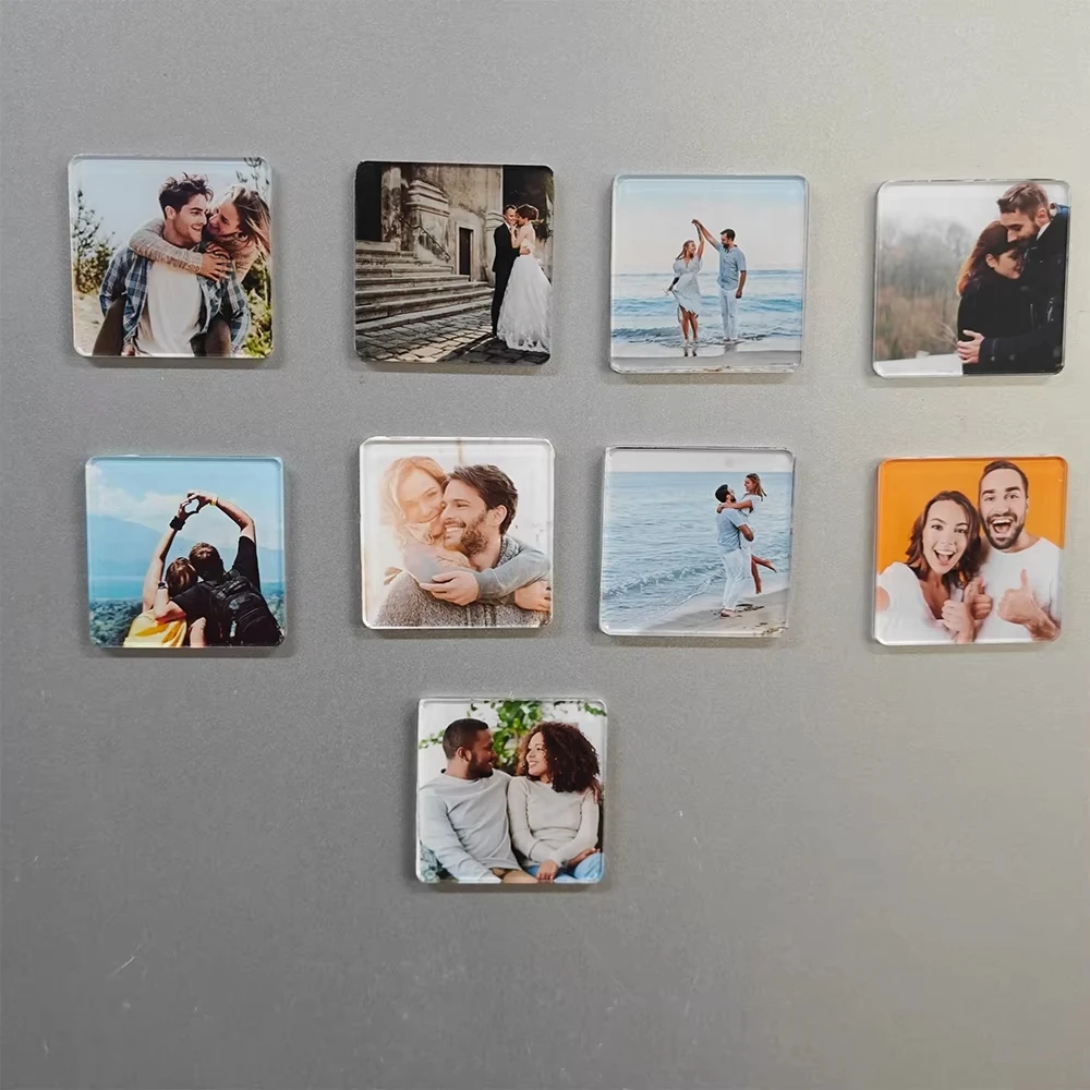 DIY Clear Acrylic Magnetic Refrigerator Photo Decoration Patch