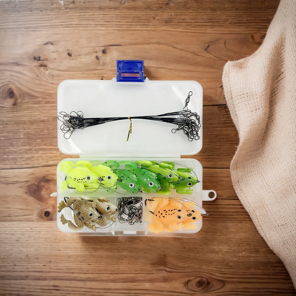 Soft Frog Fishing Lure with Anti Bite Steel Line for Bass Catfish