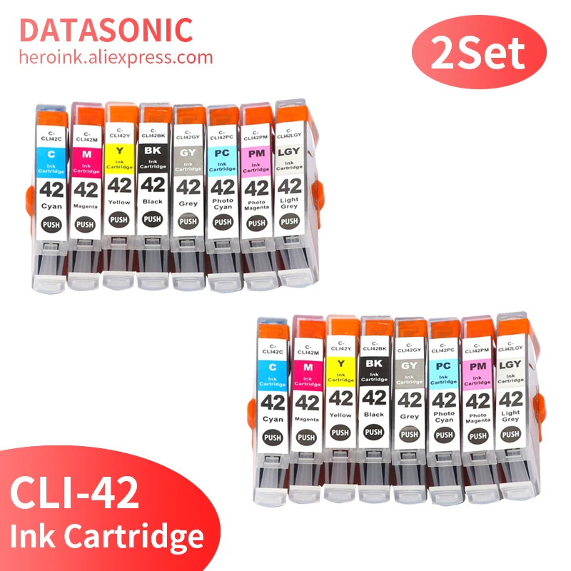 

16PCS 2SET compatible Ink Cartridge For canon CLI42 CLI 42 CLI-42 For Canon PIXMA Pro-100 100S Printer cartridges Pro-100 PRO100