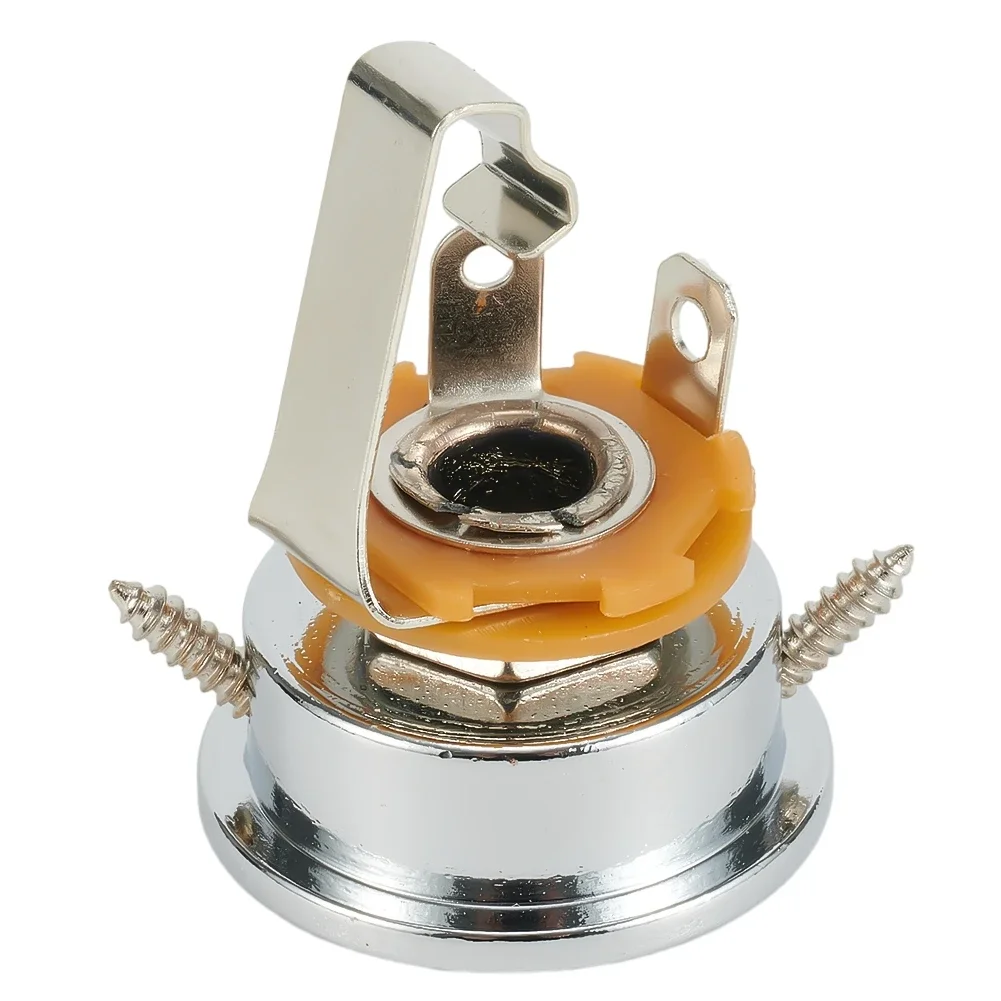 

1 X Socket Jack Plate Holder Chrome Plated Recessed Jack Electro-socket Assembly For Tele Electric Guitar Accessorys