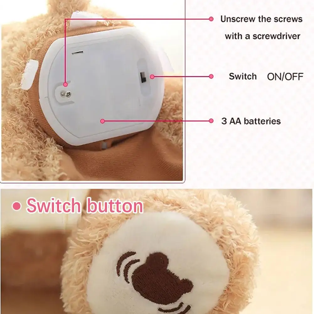 Plush Toys Bear Hide And Seek Plush Toy Talking Music Electric Toy 25CM