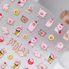 Cute Cartoon Wealthy Piglet 5D Soft Reliefs Self Adhesive Nail Art Decorations Stickers Rabbit Bear 3D Manicure Decals Wholesale 3