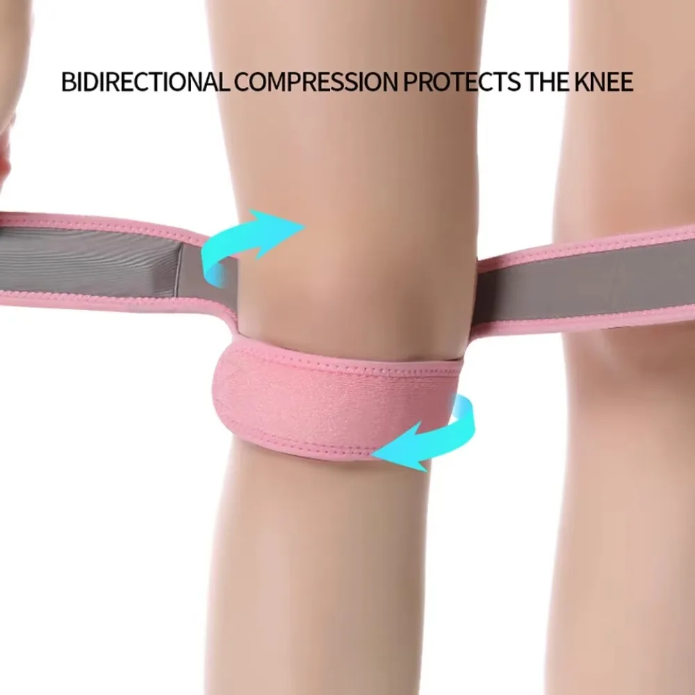 1/2Pcs Adjustable Sports Kneepad Double Patellar Knee Patella Tendon Support Strap Brace Pad ProtectorOpen Knee Wrap Strap Band