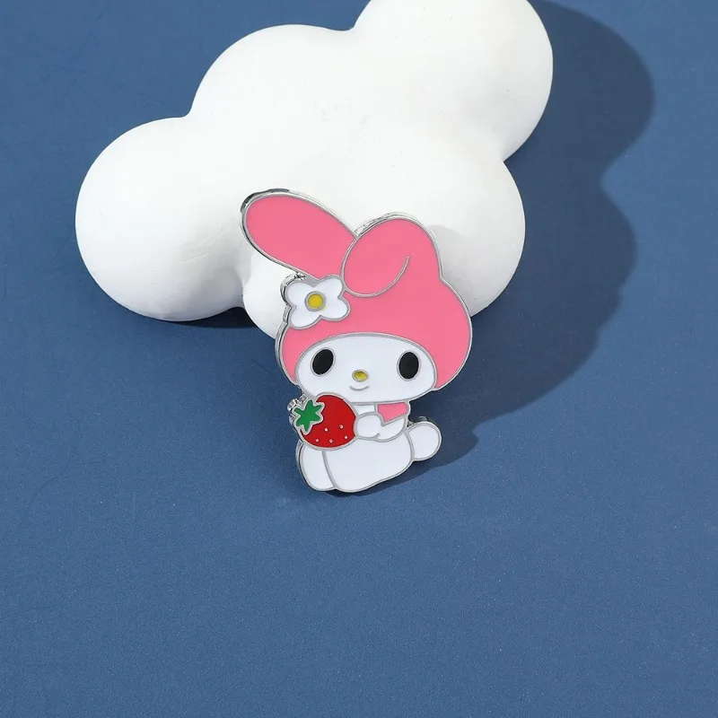 

Sanrio My Melody Broochs Anime Figures Cute Cartoon Metal Brooch Q Figural Anime Merchandise Clothings Decoration Children Gifts