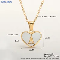 MHS.SUN Stainless Steel Heart Initial Necklace for Women Girls Gold Plated A-Z 26 Letter Pendant Choker Jewelry Birthday Gifts 4