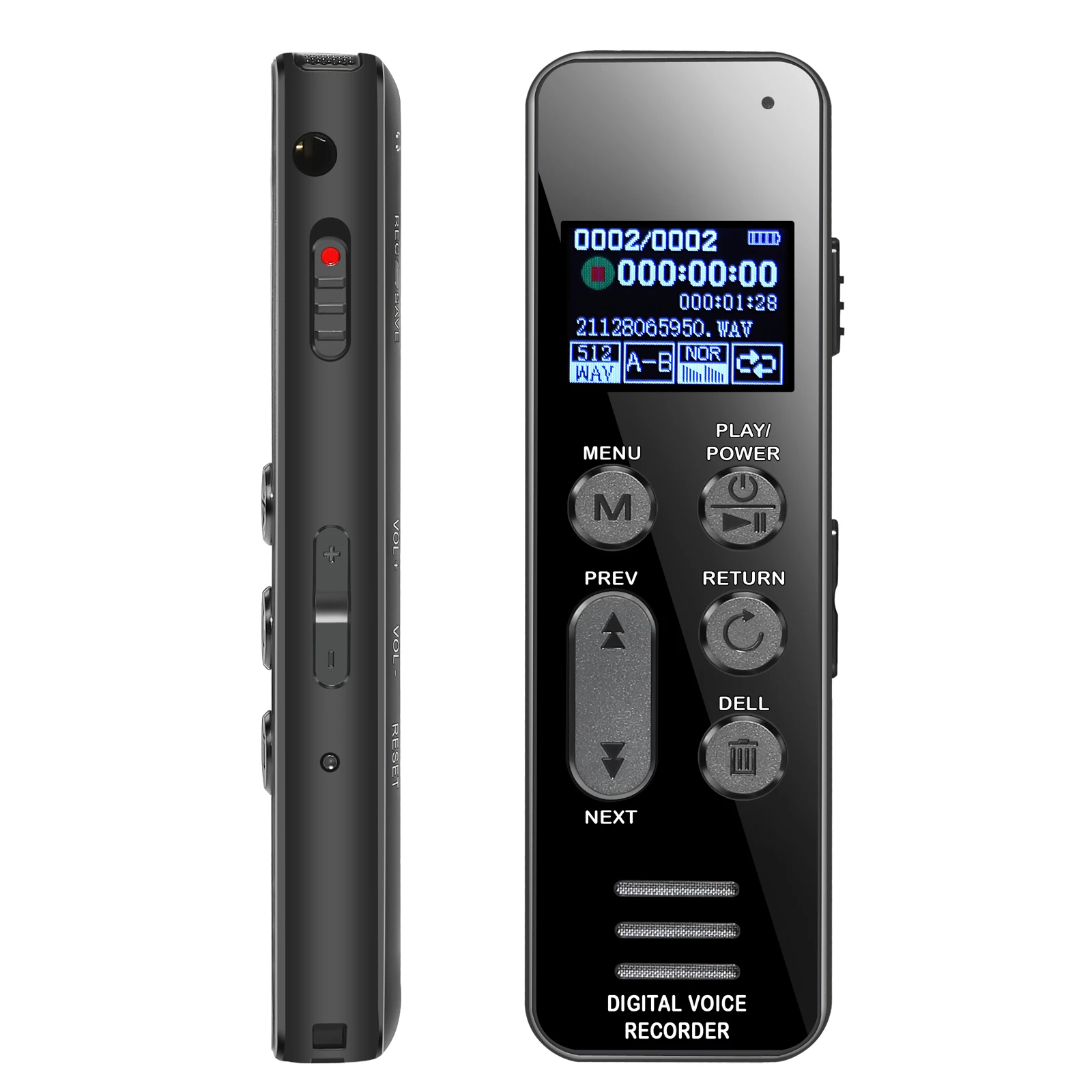 Voice Recorder V63 Digital Voice Recorder 1050mAH Battery 111H Long Working Time Multi-language Line-in Recording Intelligent Noise Reduction