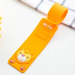 Cute Animal Silicone Luggage Tag - Fashionable Travel Accessory (Orange Lion)