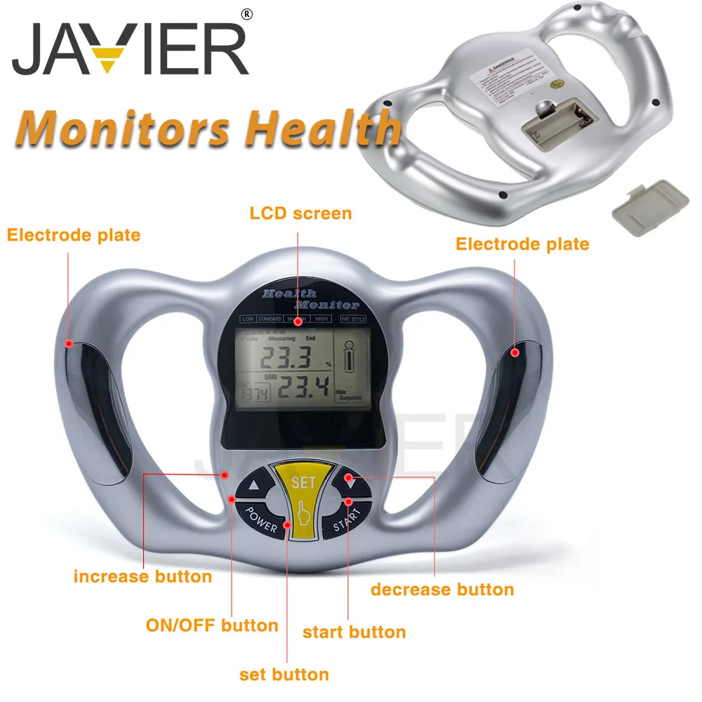 HandheldBodylargeBodyFatMonitorsLCDScreenAnalyzerBMIMeter