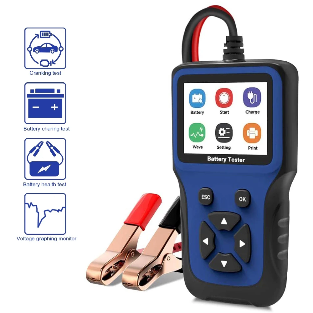 

Professional Car Battery Tester 12V for 100 to 2000CCA CCA Load Tester Cranking Charging System Analyzer Auto Diagnostic Tools