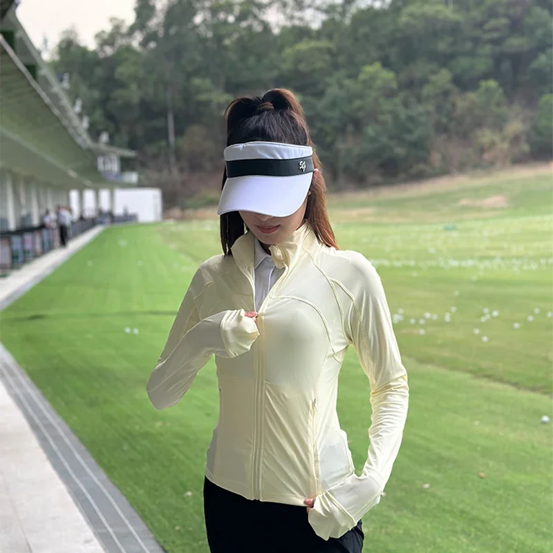 SG Ladies Sunscreen Coat Zip Stand Collar Jacket Spring Summer Sports Long Sleeve Shirt Windbreaker Ladies Thin Golf Wear