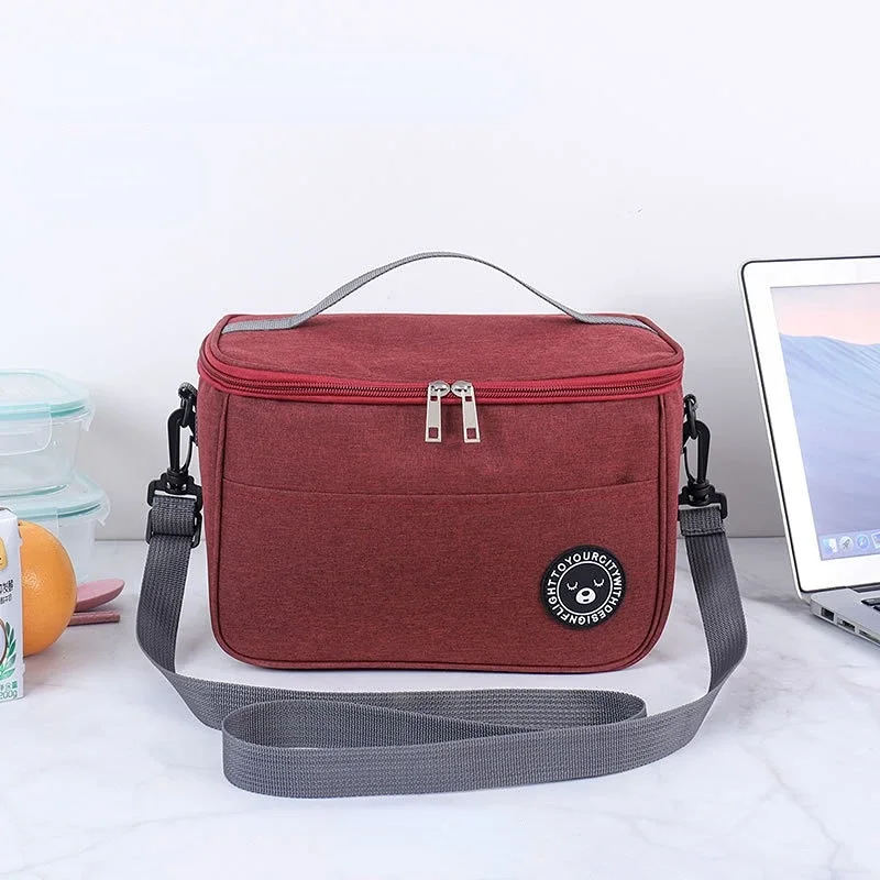 Big Camping Thermal Cooler Bag with Shoulder Strap, Waterproof, Oxford Cloth, Picnic Insulated Bag, Sac Lunch Box, Picnic Basket