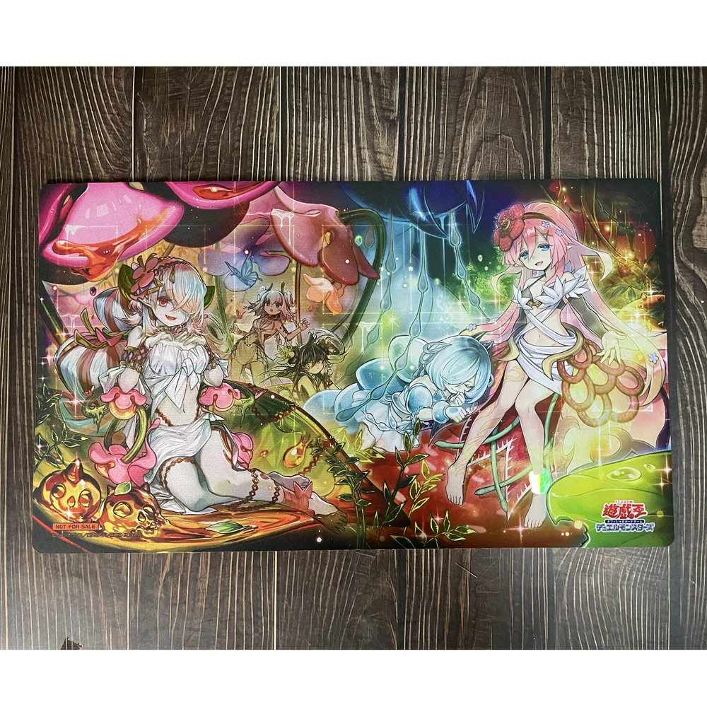 Yu Gi Oh Holográfica Traptrix Cartão Rafflesia Pad Playmat, YGO Mat