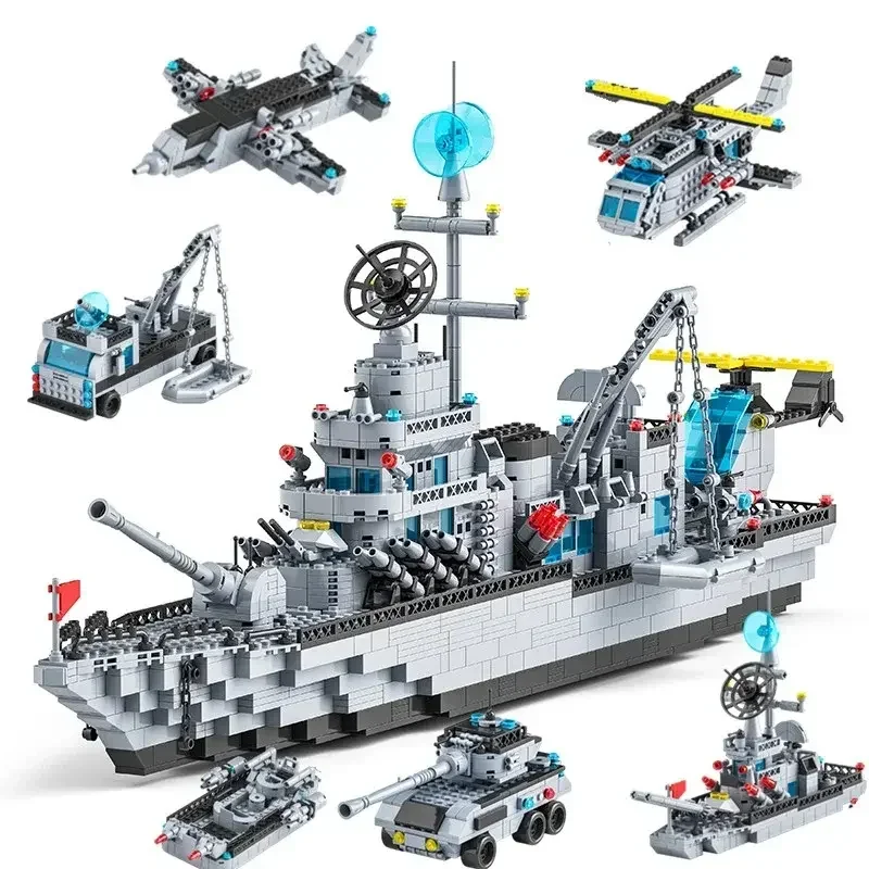 Building Block Toys Military Navy Ship Model Sets 1560pcs For Boy Children