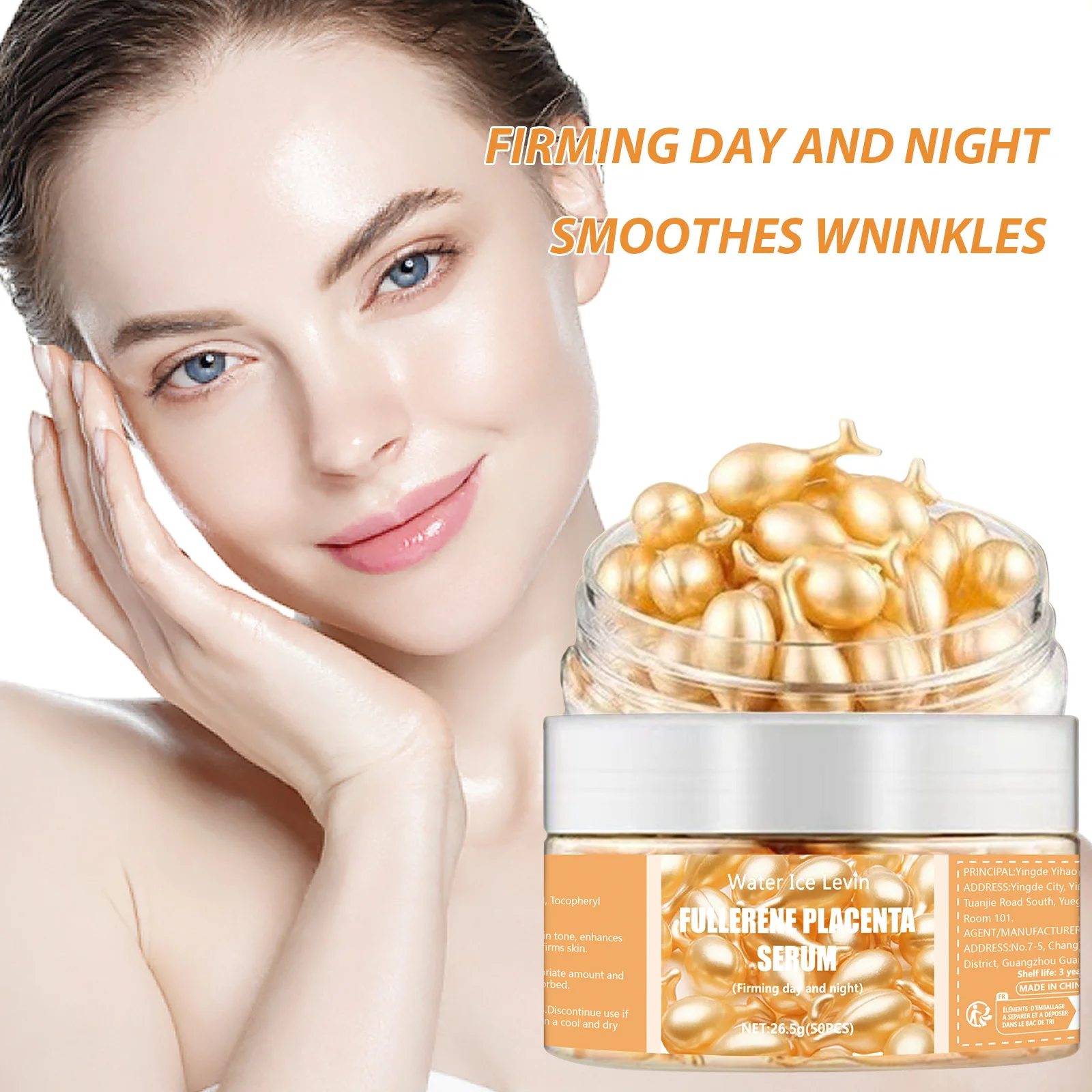 50Pcs Collagen Face Care Capsules Serum Spot Acne Wrinkle Remover Firming Whitening Hyaluronic Acid Essence Skin Care New style 4