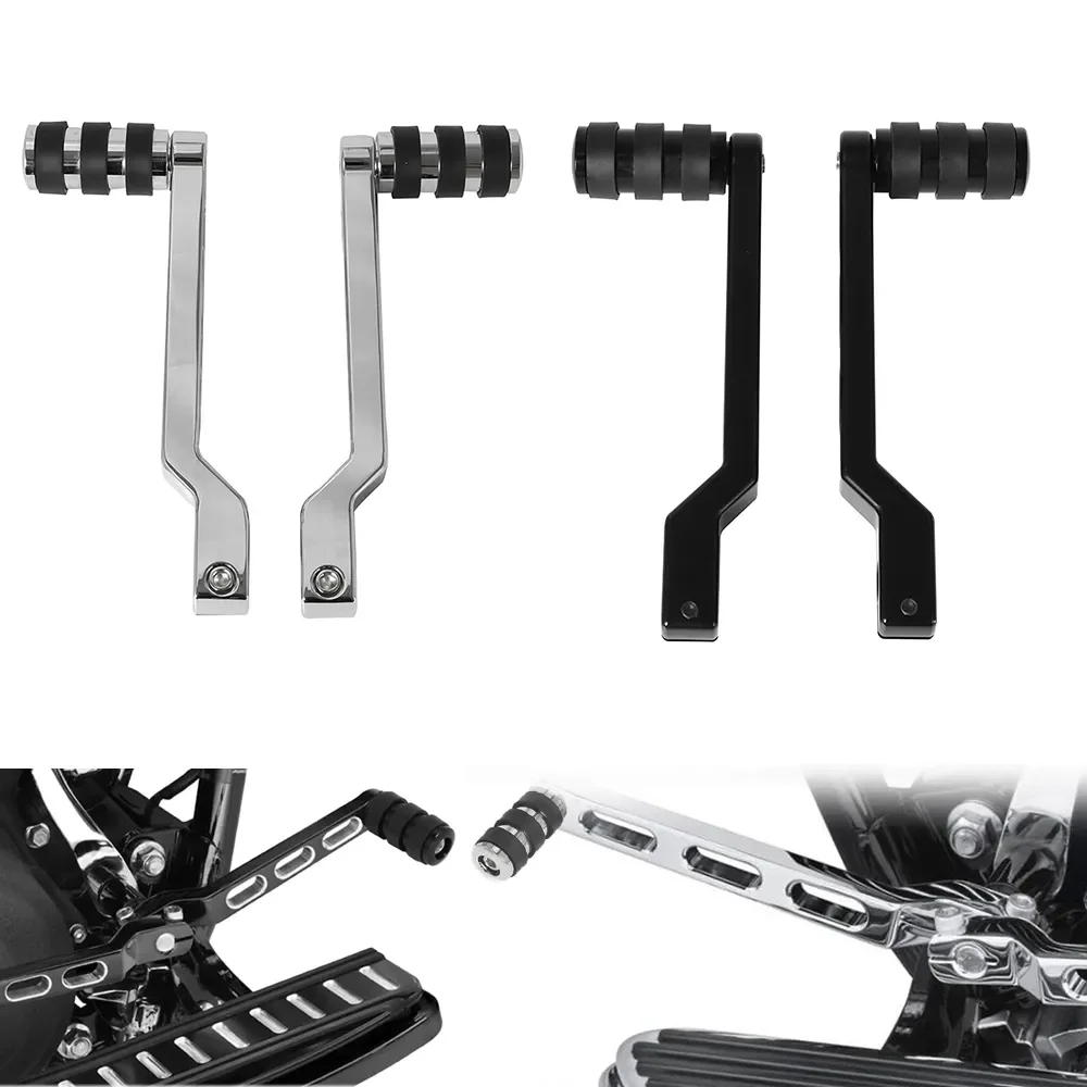 

For Harley Softail Touring Electra Road Glide FLHR CNC Aluminum Heel Toe Gear Shifter Shift Lever Black/ Chrome Shift Pegs