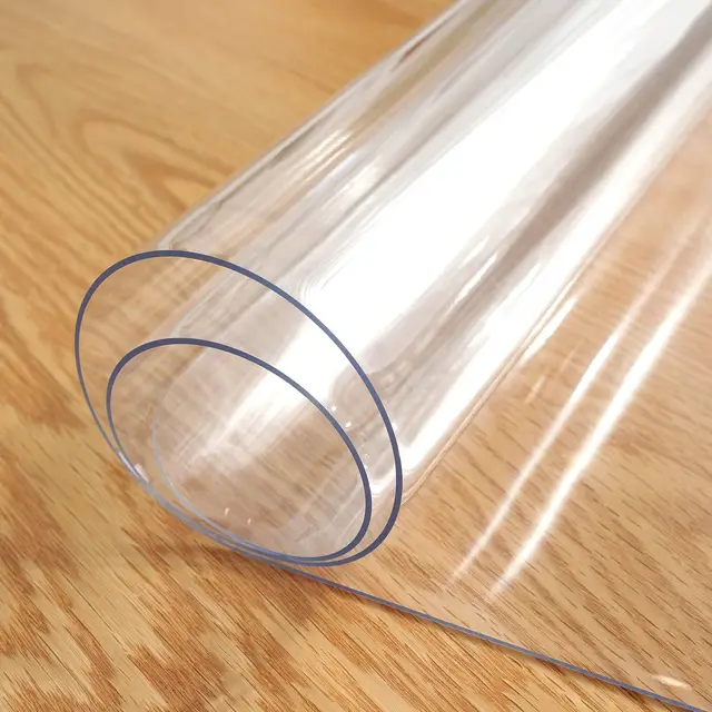 Nappe de Table en Verre Souple et Transparent en PVC, Couverture Rectangulaire Imperméable à l'Huile pour Cuisine et Salle à Manger, 256 3