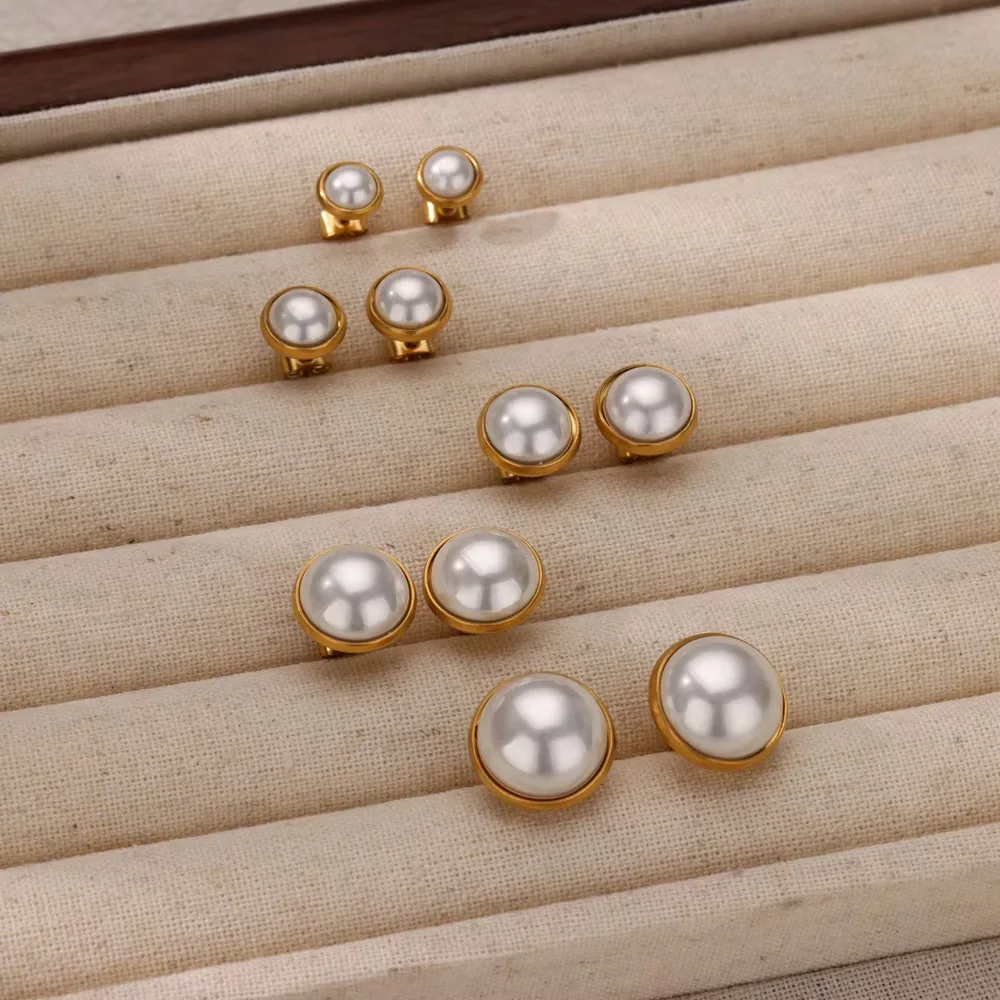 Imitation Pearl Round Earrings for Women