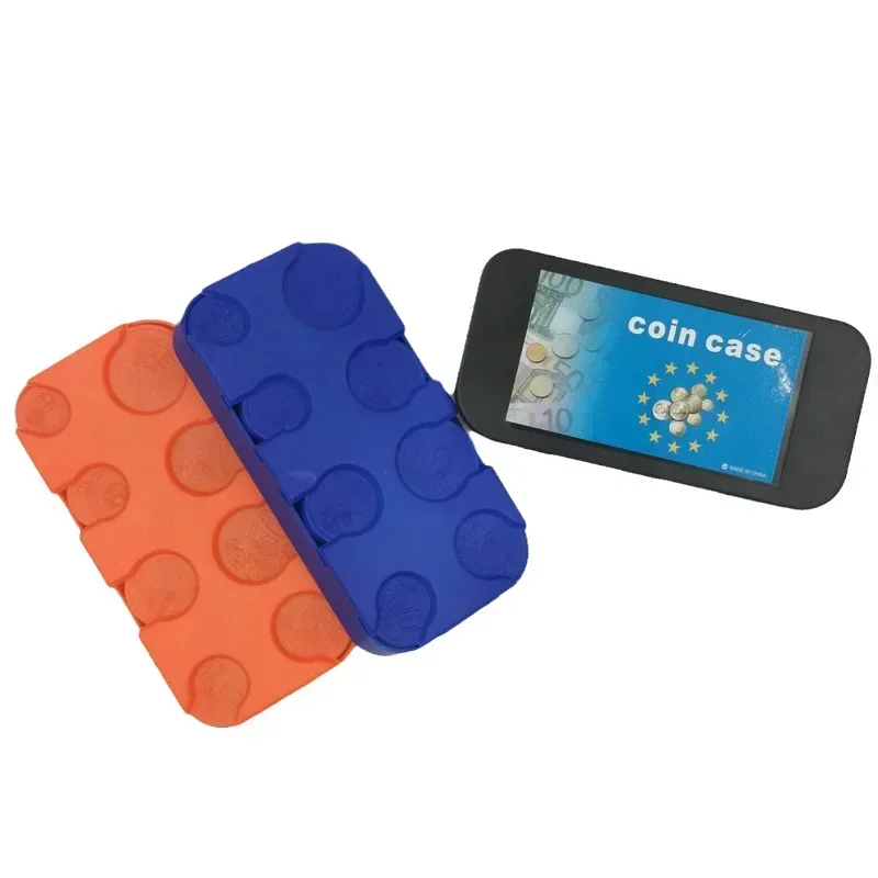 Coin Holder Euro Coin Dispenser Plastic Coin Boxes Money Box Collection Wallet Storage Organizer