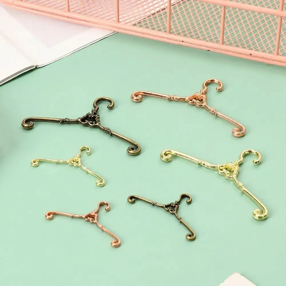 5Pcs 금속 옷 걸이 레트로 방풍 미니 코트 걸이 다기능 4/6.5cm 옷 걸이 드레스 바지 액세서리