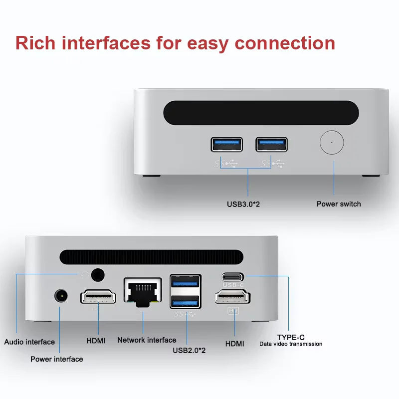 GenMachine Mini PC Ren4000 4500U 8GB RAM 256GB SSD 1500MHZ GPU AMD Ryzen5 4500U Win11 DDR4 3200MHz RAM WiFi6 gaming computer 3