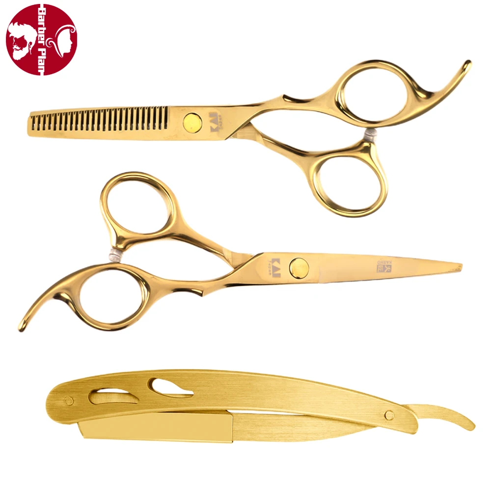 

6.0" Barber Salon Hairdressing Stainless Scissors Professional Barber Shop Cutting Thinning Tools Hairdresser Shaver Shears Set