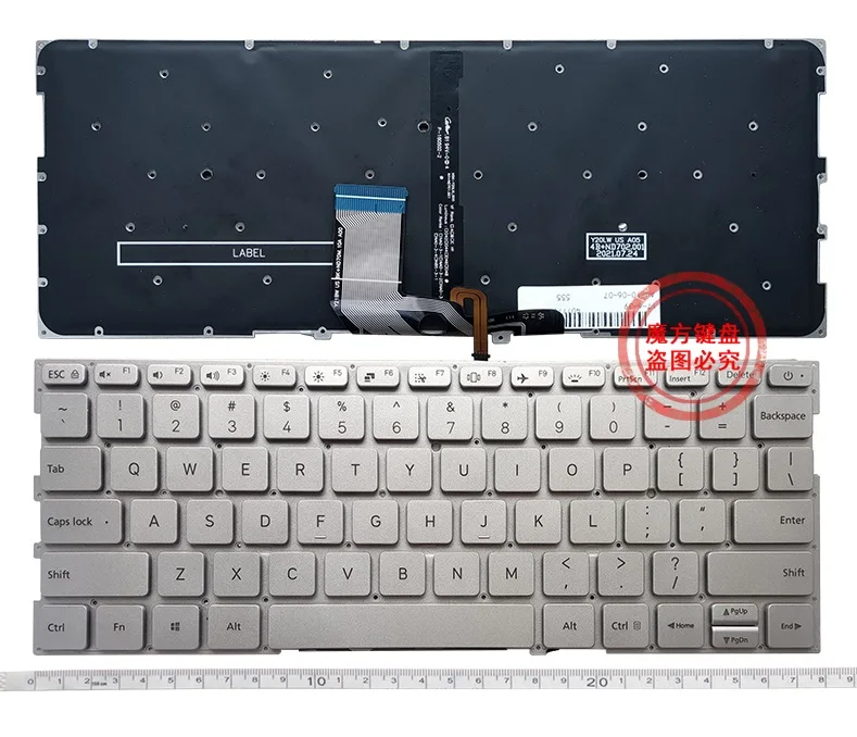 Portátil Eua Teclado Backlight para Xiaomi mi ar 13.3 Polegada 161301 Tm1704 Tm1703 Tm1613r Tm1604 Prata Preto Novo - Imagem 2