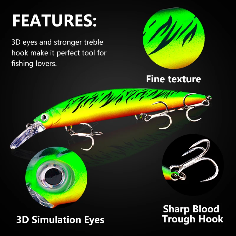 Fishing Lure Pesca Deep Driving Jerkbait Wobbler 13Cm-36G Sinking Minnow Crankbait Pike Tackle