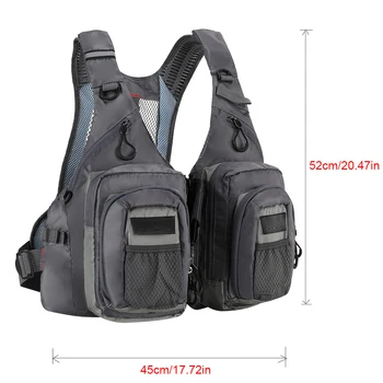 Outdoor Fly Fishing Vests with 10 Pockets Fishing Jackets Breathable Adjustable Size Safety Swimming Clothes Fishing Accessories 6