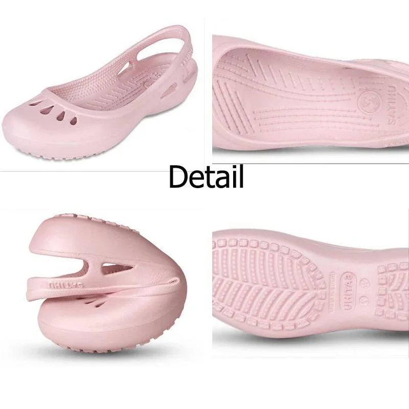 Women Sandals Clogs Jelly Non-slip Summer Hole Shoes Flat Slippers Plastic Waterproof EVA Garden