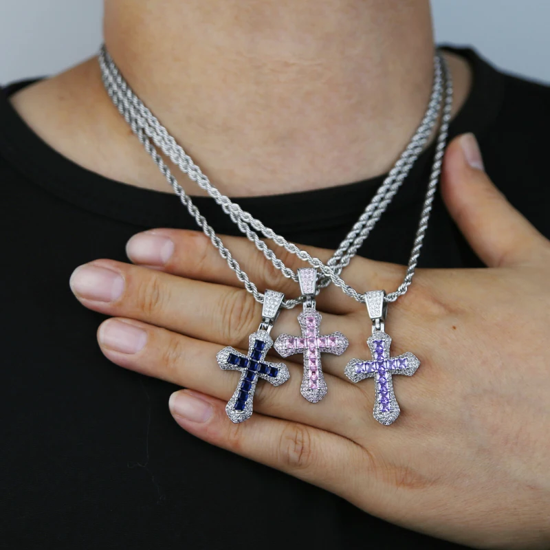 ネックレス・チョーカー Luxury Street Wear ICE Cross Necklace unisexual ネックレス・チョーカー Luxury Street Wear ICE Cross Necklace