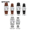 Fashion SANDA  Roman Time scale 1108 Rectangular Couple Frank Watch Silver Luxury Business Genuine Leather Quartz Horloge Homme 6