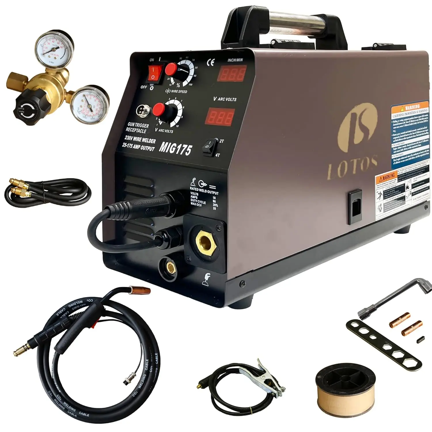 175A MIG Welder Advanced Auto MIG Synergistic Setting Voltage Fine Tuning Gas Welding Gasless Flux Core Welding