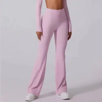 DOUMI Women's High Waist Yoga Pants Flared Leggings Gym Fitness Workout Runing Sport Leggings Control Tummy Yoga Wide Leg Pants
